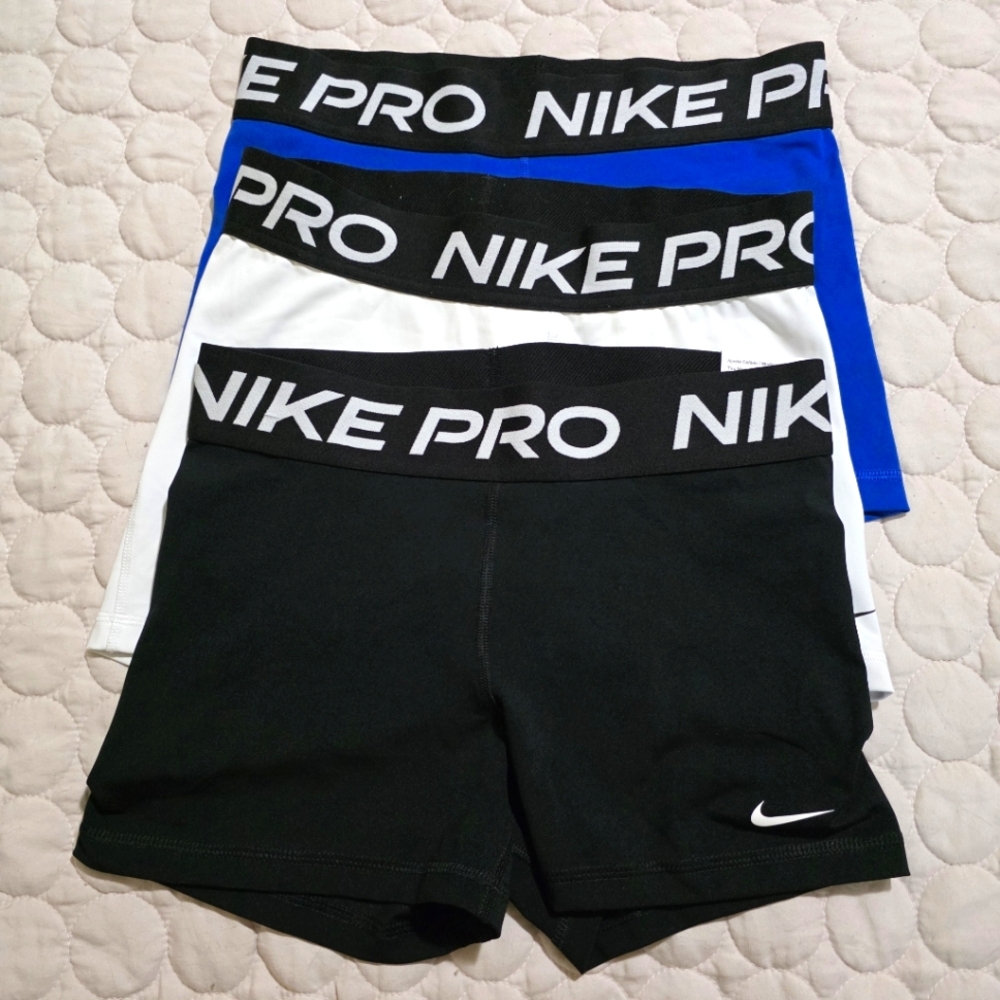 3 Pairs Nike Pro Womens Compression Shorts